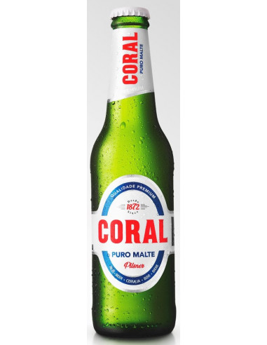 Cerveja Coral, Puro Malte, garrafa Cx 24x33cl